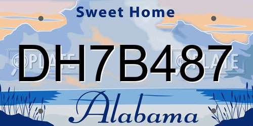 DH7B487 Alabama License Plate
