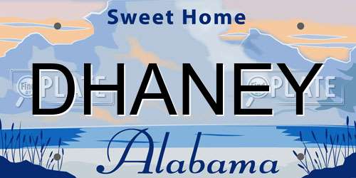 DHANEY Alabama License Plate