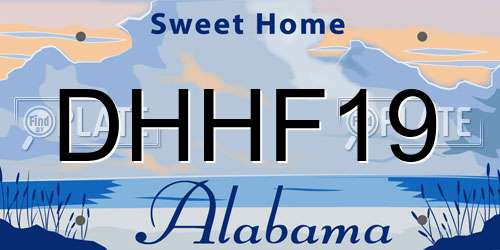 DHHF19 Alabama License Plate