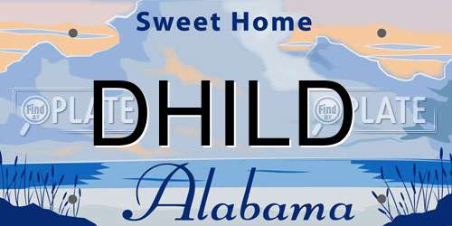 DHILD Alabama License Plate