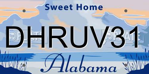 DHRUV31 Alabama License Plate