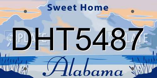 DHT5487 Alabama License Plate