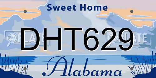 DHT629 Alabama License Plate