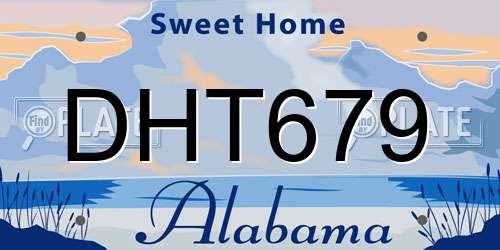 DHT679 Alabama License Plate