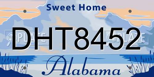 DHT8452 Alabama License Plate
