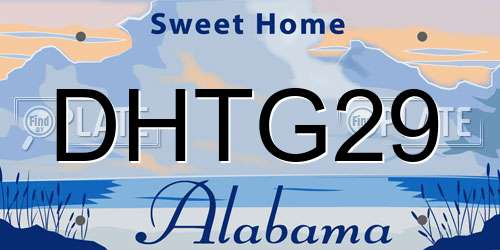 DHTG29 Alabama License Plate