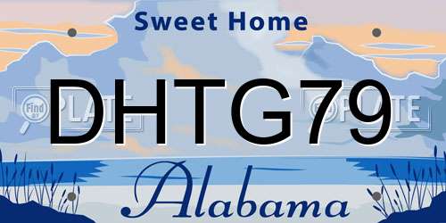 DHTG79 Alabama License Plate