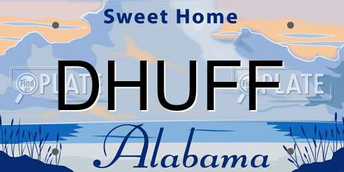 DHUFF Alabama License Plate