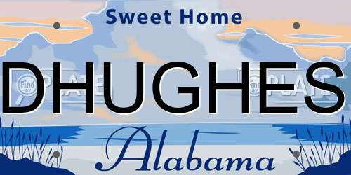 DHUGHES Alabama License Plate