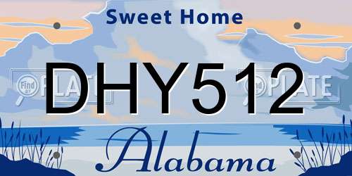 DHY512 Alabama License Plate