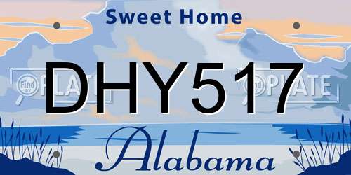 DHY517 Alabama License Plate
