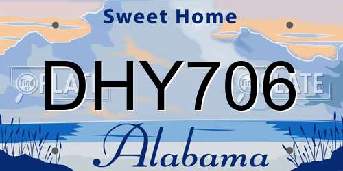 DHY706 Alabama License Plate