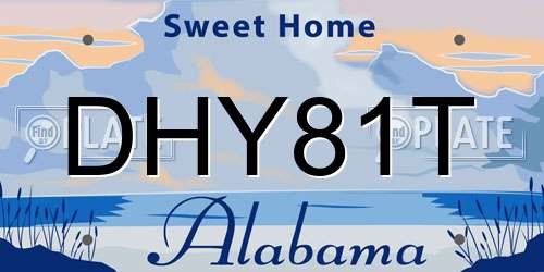 DHY81T Alabama License Plate