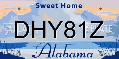 DHY81Z Alabama License Plate