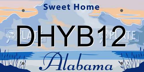 DHYB12 Alabama License Plate