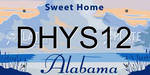 DHYS12 Alabama License Plate