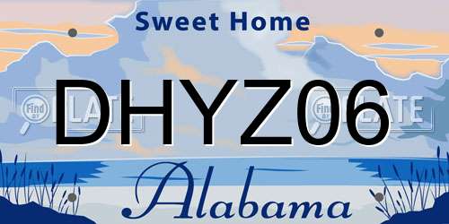 DHYZ06 Alabama License Plate