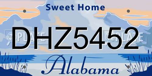 DHZ5452 Alabama License Plate