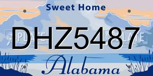 DHZ5487 Alabama License Plate