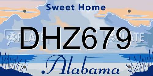 DHZ679 Alabama License Plate