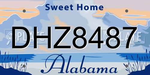 DHZ8487 Alabama License Plate