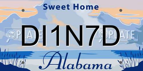 DI1N7D Alabama License Plate
