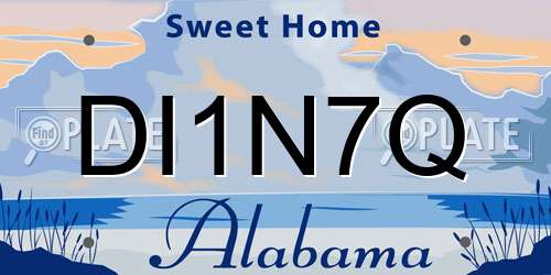 DI1N7Q Alabama License Plate