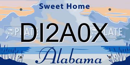 DI2A0X Alabama License Plate