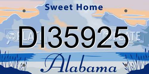 DI35925 Alabama License Plate