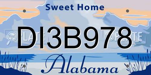 DI3B978 Alabama License Plate