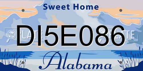 DI5E086 Alabama License Plate