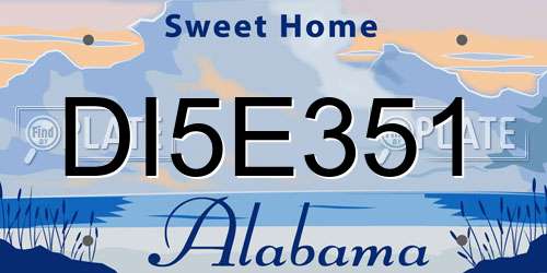 DI5E351 Alabama License Plate
