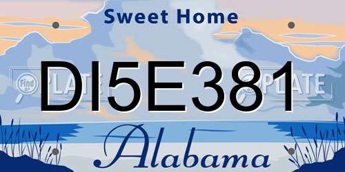 DI5E381 Alabama License Plate