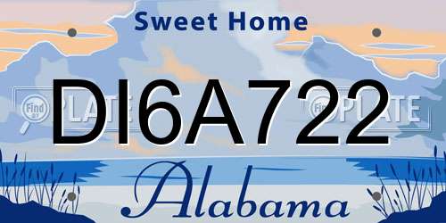 DI6A722 Alabama License Plate