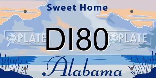 DI80 Alabama License Plate