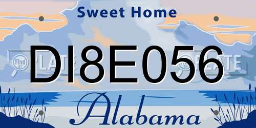 DI8E056 Alabama License Plate