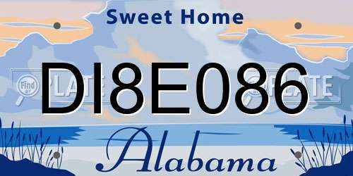 DI8E086 Alabama License Plate