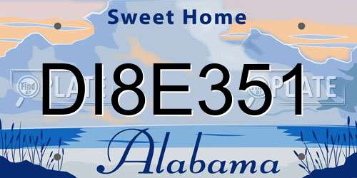 DI8E351 Alabama License Plate