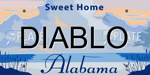 DIABLO Alabama License Plate