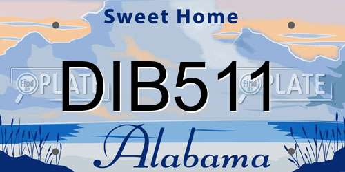 DIB511 Alabama License Plate