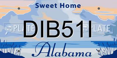 DIB51I Alabama License Plate