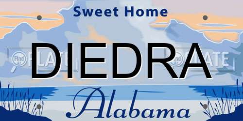 DIEDRA Alabama License Plate