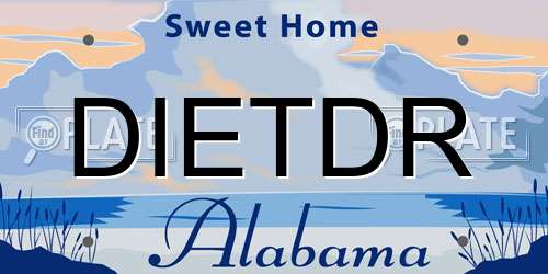 DIETDR Alabama License Plate