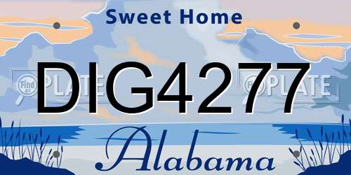 DIG4277 Alabama License Plate