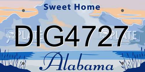 DIG4727 Alabama License Plate