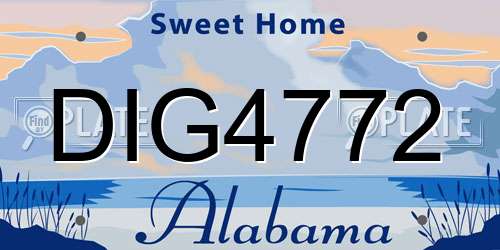 DIG4772 Alabama License Plate