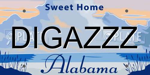 DIGAZZZ Alabama License Plate