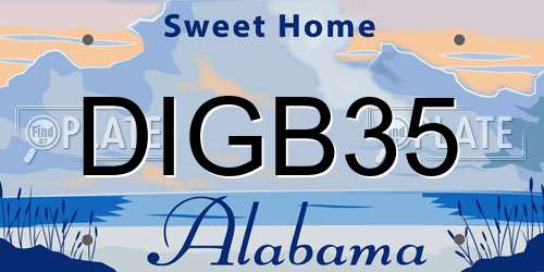 DIGB35 Alabama License Plate