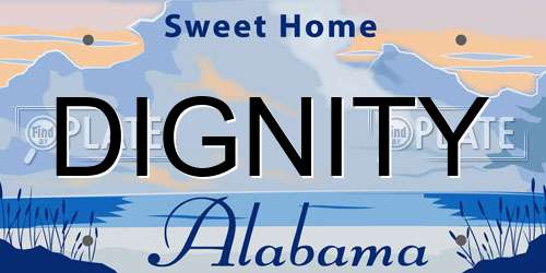 DIGNITY Alabama License Plate