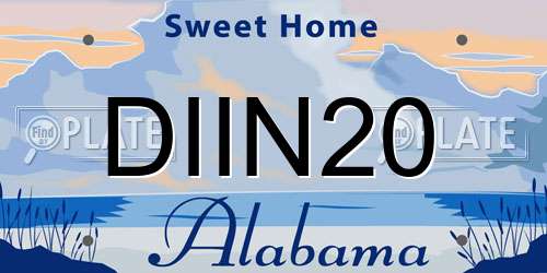 DIIN20 Alabama License Plate